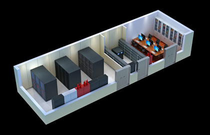 北京闸机3D效果图设计_机房改造_室内效果图制作