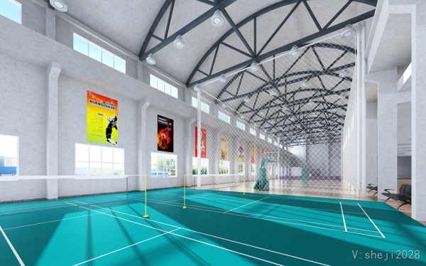 合肥效果图制作|乒乓球场|篮球场|羽毛球场效果图