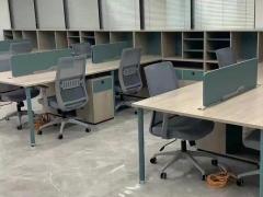 邢台厂家出售职员办公桌4人位组合桌椅公司带屏风工具桌