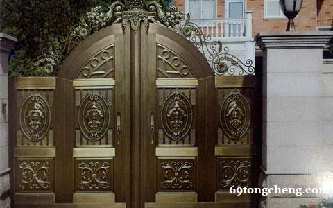 别墅庭院大门 小区铝艺对开门 金铜韵厂家定制 别墅庭院大门 小区铝艺对开门 金铜韵厂家定制