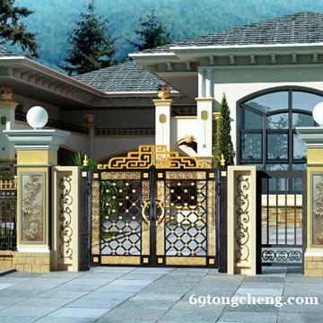 别墅庭院大门 小区铝艺对开门 金铜韵厂家定制 别墅庭院大门 小区铝艺对开门 金铜韵厂家定制
