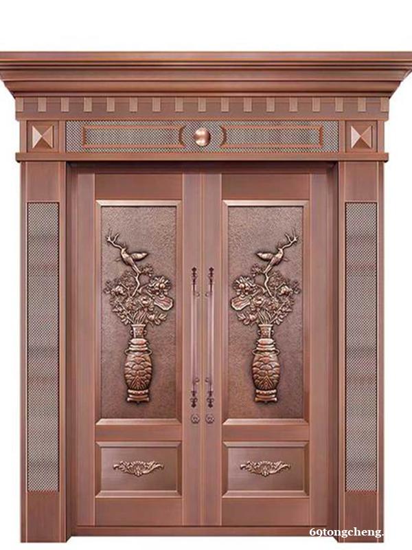 进户铜门 双开门 别墅对开大门 纯铜门 进户铜门 双开门 别墅对开大门 纯铜门