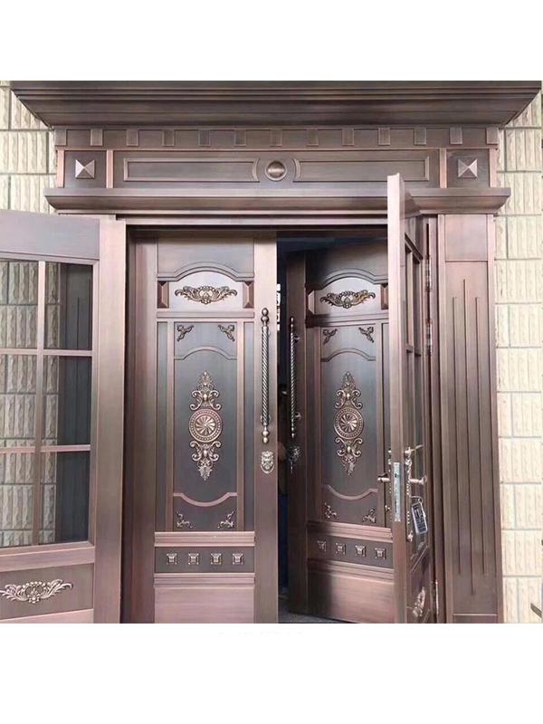 进户铜门 双开门 别墅对开大门 纯铜门 进户铜门 双开门 别墅对开大门 纯铜门