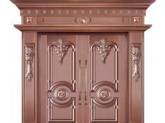 金铜韵定制手工精雕铜花大门 别墅紫铜入户双开防盗门