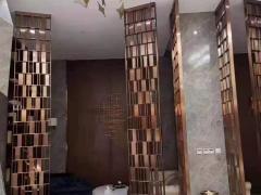 酒店餐厅隔断 区域分割不锈钢镀钛屏风 别墅玄关造型客厅装饰条