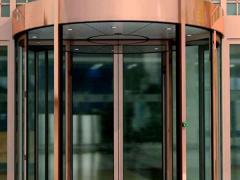 豪华酒店会所旋转门 玻璃旋转铜门 金铜韵定制