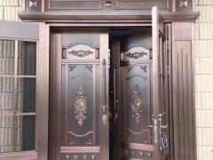 进户铜门 双开门 别墅对开大门 纯铜门
