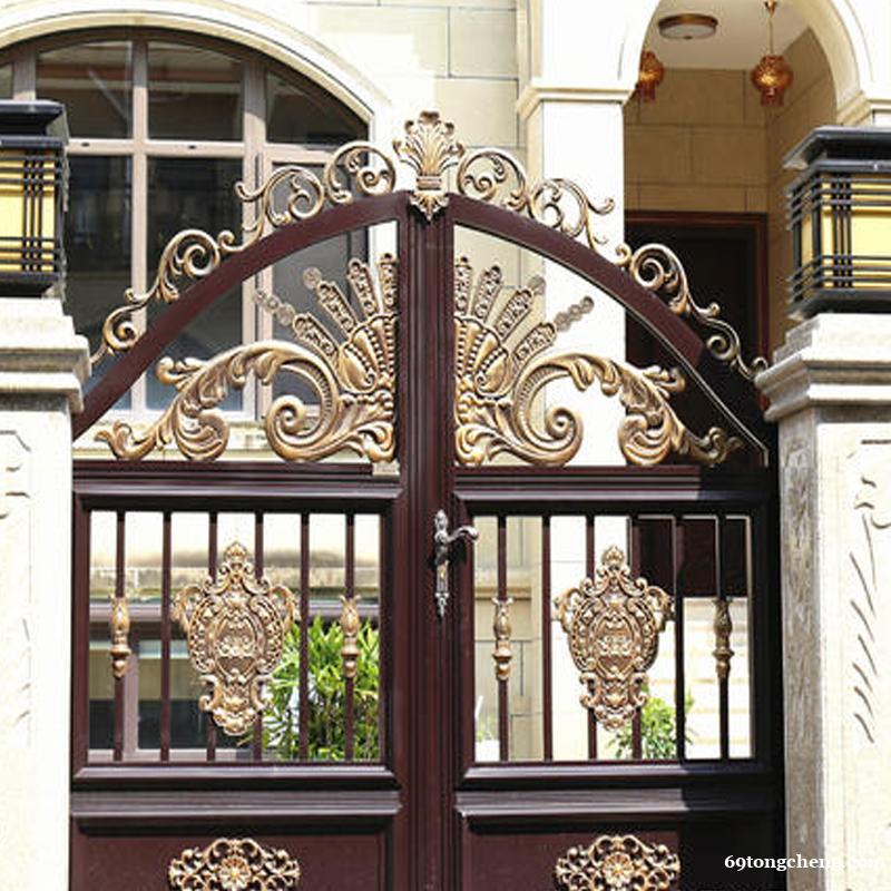 农村自建房大门 庭院铝艺防盗对开门 金铜韵别墅大院铝合金门 农村自建房大门 庭院铝艺防盗对开门 金铜韵别墅大院铝合金门