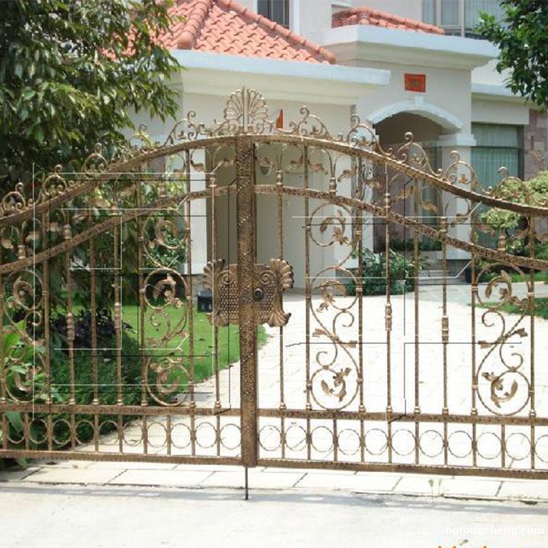 铁艺庭院门电动平移院子大门欧式风格花园进户镂空铁门 铁艺庭院门电动平移院子大门欧式风格花园进户镂空铁门