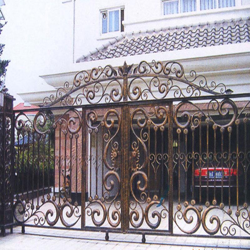 铁艺庭院门电动平移院子大门欧式风格花园进户镂空铁门 铁艺庭院门电动平移院子大门欧式风格花园进户镂空铁门