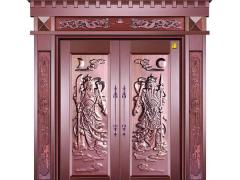 别墅铜门 古典雕刻庭院双开门 北京金铜韵铜门厂定制入户防盗门
