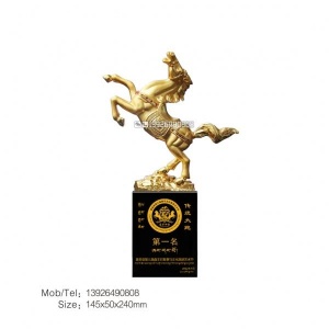 拉萨奖杯西藏赛马文化艺术旅游节奖杯供应商金属马奖杯制作厂家
