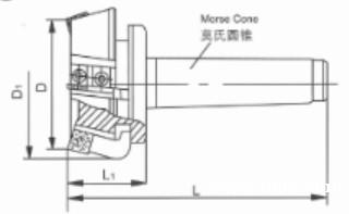 可转位带柄面铣刀Kr75°莫氏圆锥MW4 可转位带柄面铣刀Kr75°莫氏圆锥MW4