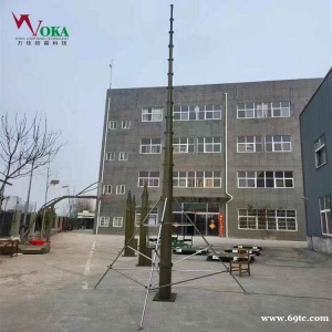 车载手动提升天线支架 移动舱伸缩避雷针 通信车提升桅杆三脚架三脚架