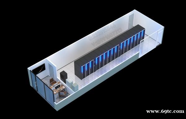 重庆机房设计效果图制作|某监控平台动态系统机房改造俯视图 重庆机房设计效果图制作|某监控平台动态系统机房改造俯视图