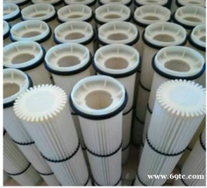 设备搅拌站仓顶除尘器覆膜滤筒 注胶端盖吊装除尘滤芯