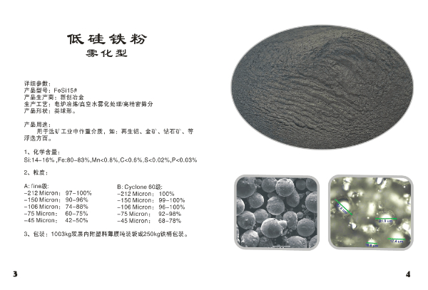 浮选配比重介质fine级15低硅铁粉